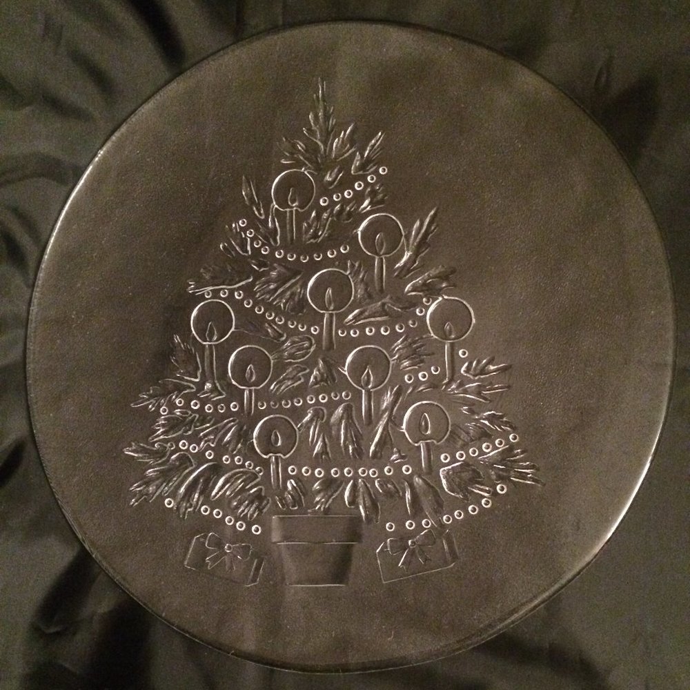 Christmas 9 Candles Gifts Serving Glass Platter